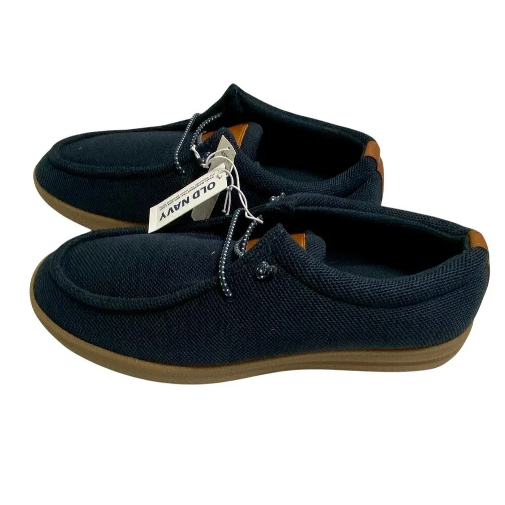 Old Navy Mens Slip-On Shoes Knit Deck Loafers 9 Comfort Casual Navy Blue New